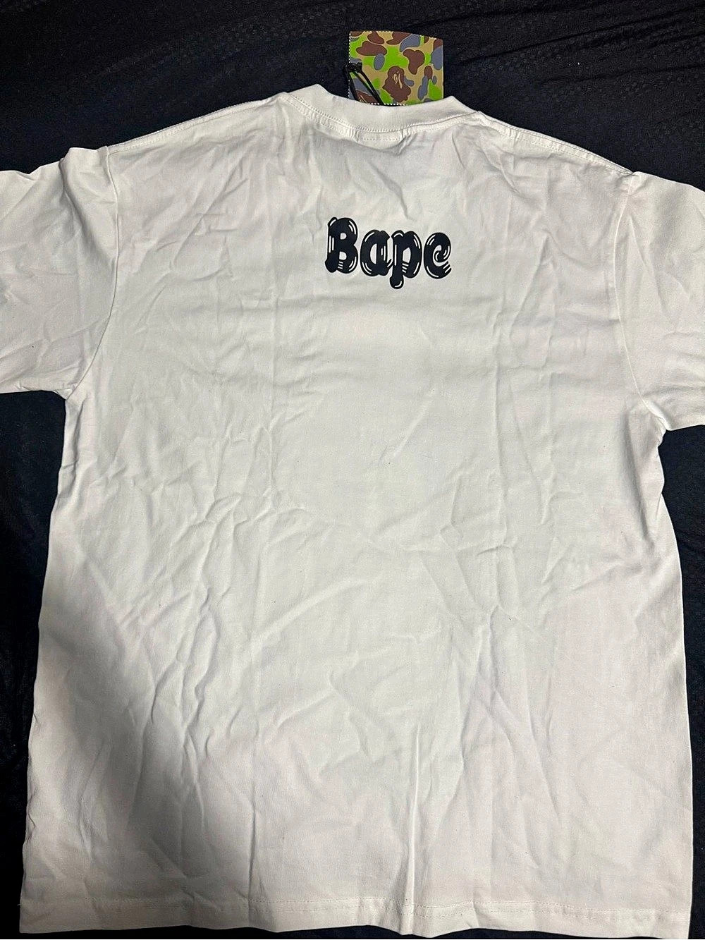 A Bathing Ape BAPE Check By Bathing Ape Tee White & Red Medium